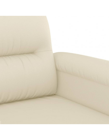 Set di Divani 3 pz con Cuscini crema in Similpelle