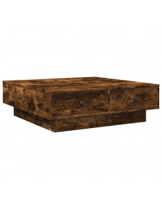 Tavolino da Salotto Rovere Fumo 90x90x28 cm Legno Multistrato