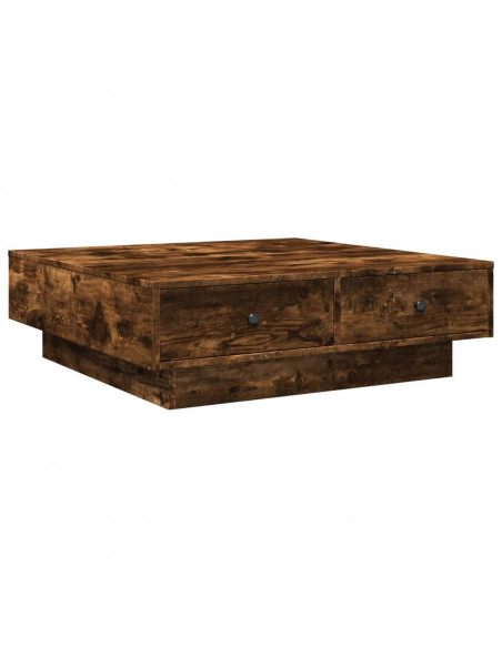 Tavolino da Salotto Rovere Fumo 90x90x28 cm Legno Multistrato