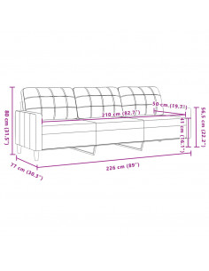 Set di Divani 4 pz con Poggiapiedi Rosso Vino in Tessuto