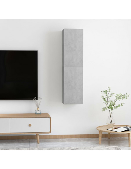 Mobili TV 2pz Grigio Cemento 30,5x30x60 cm Legno Multistrato