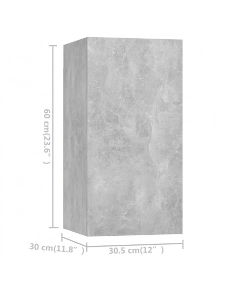 Set di Mobili Porta TV 4 pz Grigio Cemento in Legno Multistrato