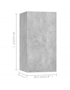 Set di Mobili Porta TV 4 pz Grigio Cemento in Legno Multistrato