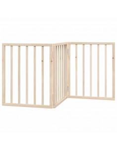 Cancello per Cani Pieghevole 3 Pannelli 150 cm Legno di Pioppo