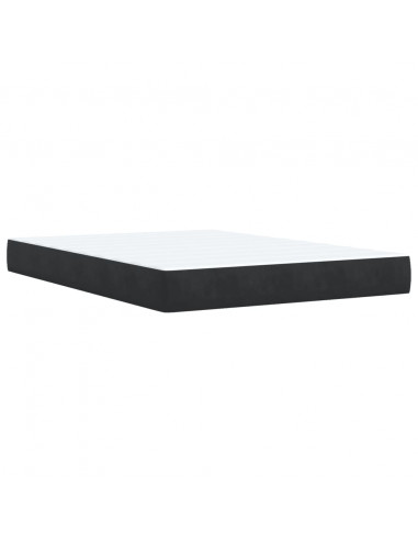 Giroletto a Molle con Materasso Nero 140x190 cm in Velluto