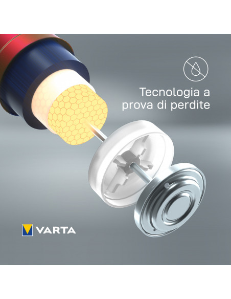 Varta Longlife Max Power, Batteria Alcalina, AAA, Micro, LR03, 1.5V, Blister da 4, Made in Germany