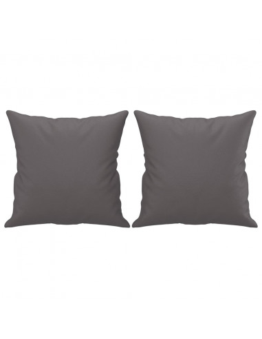 Set di Divani 4 pz con Cuscini Grigio in Similpelle