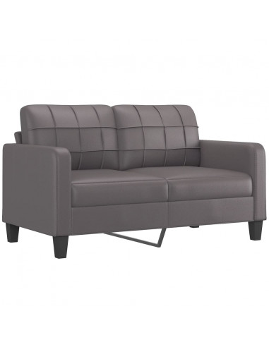 Set di Divani 2 pz con Cuscini Grigio in Similpelle