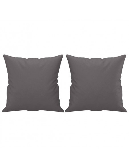 Set di Divani 2 pz con Cuscini Grigio in Similpelle