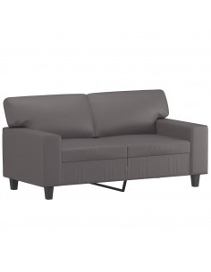 Set di Divani 3 pz con Cuscini Grigio in Similpelle 2