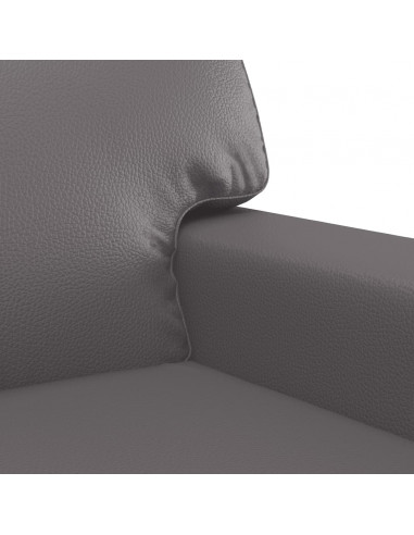 Set di Divani 2 pz con Cuscini Grigio in Similpelle