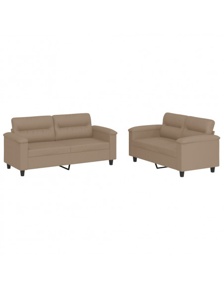 Set di Divani 2 pz con Cuscini cappuccino in Similpelle