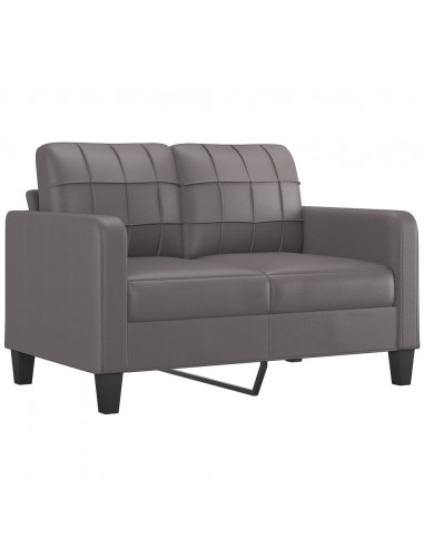 Set di Divani 3 pz con Cuscini Grigio in Similpelle