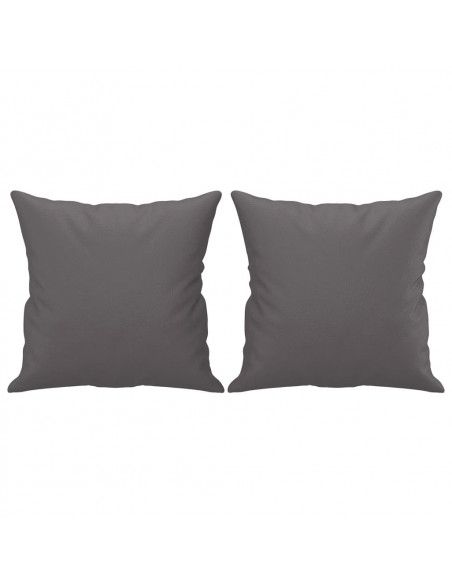 Set di Divani 2 pz con Cuscini Grigio in Similpelle