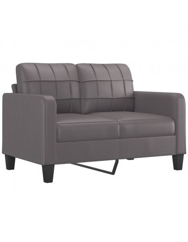 Set di Divani 3 pz con Cuscini Grigio in Similpelle