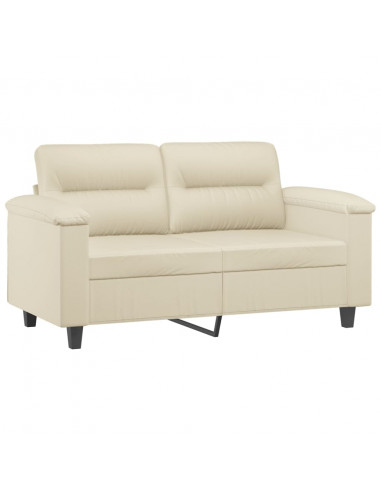 Set di Divani 3 pz con Cuscini crema in Similpelle