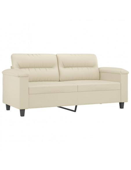 Set di Divani 3 pz con Cuscini crema in Similpelle