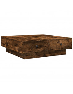 Tavolino da Salotto Rovere Fumo 90x90x28 cm Legno Multistrato 2