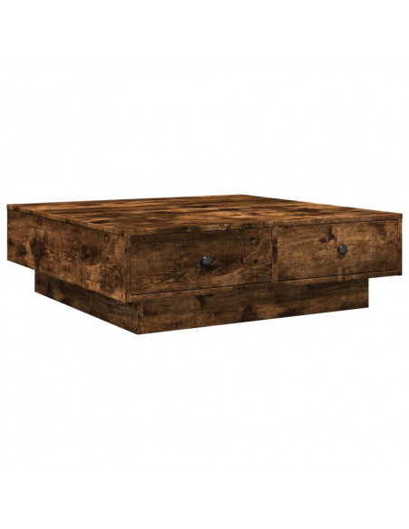 Tavolino da Salotto Rovere Fumo 90x90x28 cm Legno Multistrato