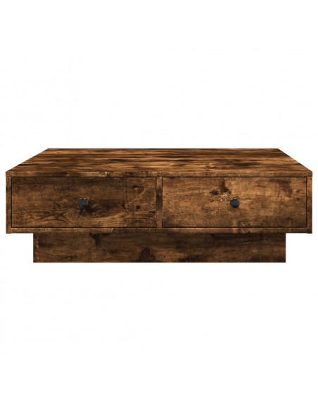 Tavolino da Salotto Rovere Fumo 90x90x28 cm Legno Multistrato