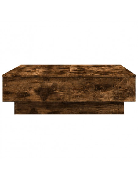 Tavolino da Salotto Rovere Fumo 90x90x28 cm Legno Multistrato