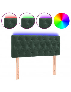 Testiera a LED Verde Scuro 90x7x78/88 cm in Velluto 2