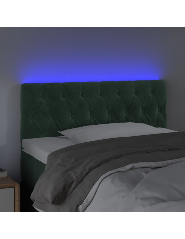 Testiera a LED Verde Scuro 90x7x78/88 cm in Velluto