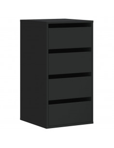 Cassettiera Angolare Nera 40x41x76 cm in Legno Multistrato 2