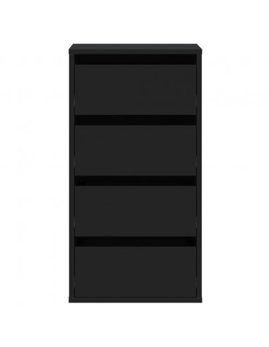 Cassettiera Angolare Nera 40x41x76 cm in Legno Multistrato