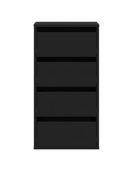 Cassettiera Angolare Nera 40x41x76 cm in Legno Multistrato
