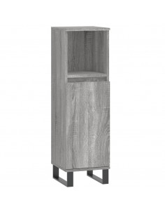 Set Mobili da Bagno 3 pz Grigio Sonoma in Legno Multistrato 2