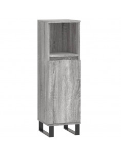 Set Mobili da Bagno 3 pz Grigio Sonoma in Legno Multistrato 2