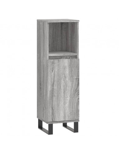 Set Mobili da Bagno 3 pz Grigio Sonoma in Legno Multistrato