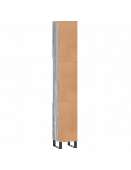 Armadietto Bagno Grigio Sonoma 30x30x190cm in Legno Multistrato