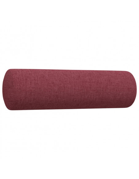 Set di Divani 4 pz con Poggiapiedi Rosso Vino in Tessuto
