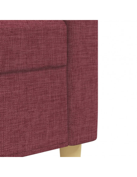 Set di Divani 4 pz con Poggiapiedi Rosso Vino in Tessuto