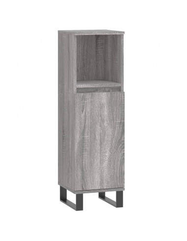 Set Mobili da Bagno 3 pz Grigio Sonoma in Legno Multistrato