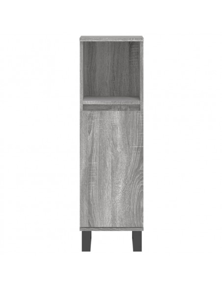 Set Mobili da Bagno 3 pz Grigio Sonoma in Legno Multistrato