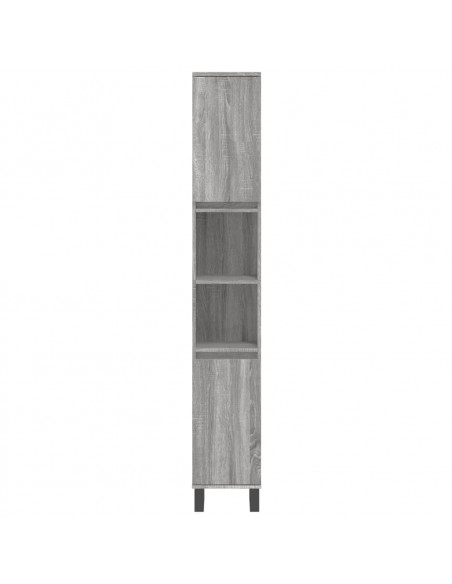 Set Mobili da Bagno 3 pz Grigio Sonoma in Legno Multistrato