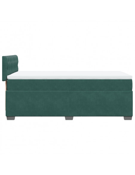 Giroletto a Molle con Materasso Verde Scuro 90x200 cm Velluto