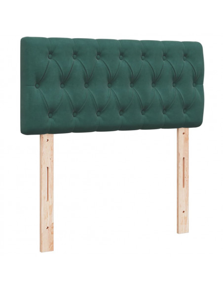 Giroletto a Molle con Materasso Verde Scuro 90x200 cm Velluto
