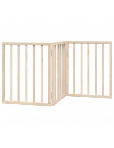Cancello per Cani Pieghevole 3 Pannelli 150 cm Legno di Pioppo 2