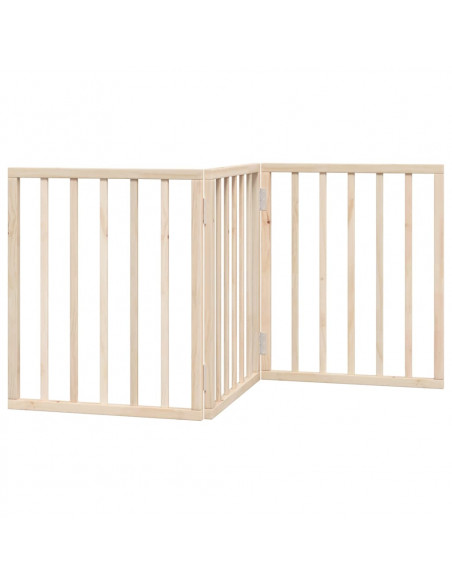 Cancello per Cani Pieghevole 3 Pannelli 150 cm Legno di Pioppo
