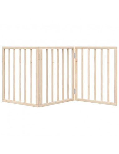 Cancello per Cani Pieghevole 3 Pannelli 150 cm Legno di Pioppo