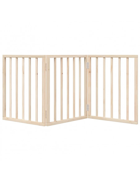 Cancello per Cani Pieghevole 3 Pannelli 150 cm Legno di Pioppo