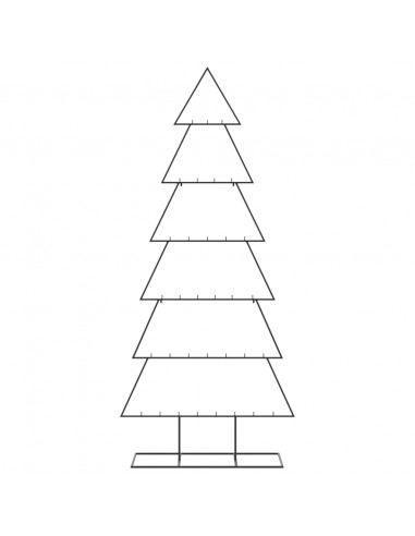 Albero di Natale Decorativo in Metallo Nero 180 cm