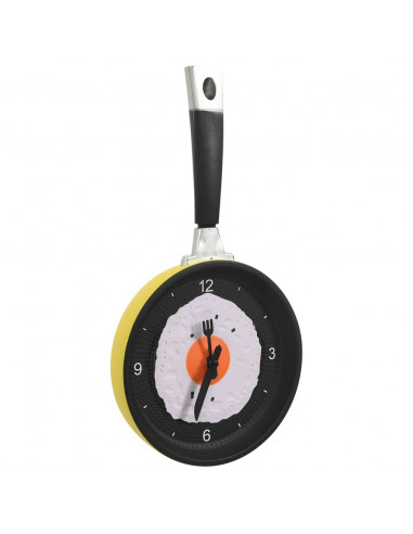 325164  Wall Clock with Fried Egg Pan Design 18,8 cm