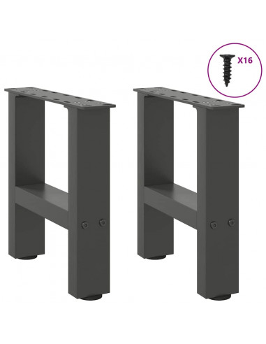 Gambe per Tavolino 2 pz Antracite 30×30 cm in Acciaio