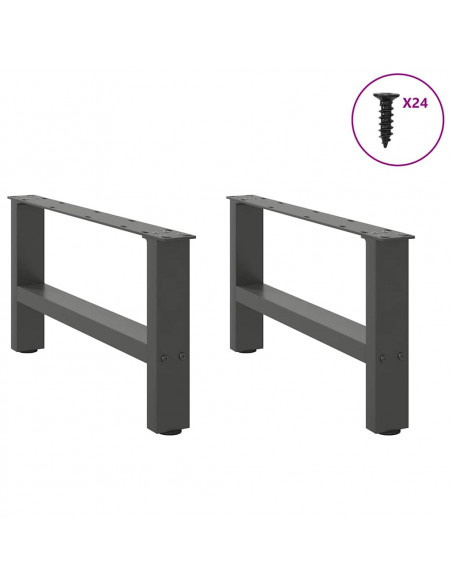 Gambe per Tavolino 2 pz Antracite 30×60 cm in Acciaio