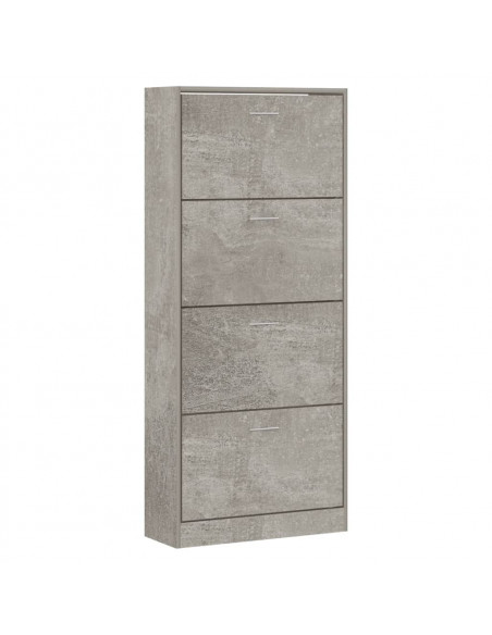 Scarpiera Grigio Cemento 63x24x147 cm in Legno Multistrato